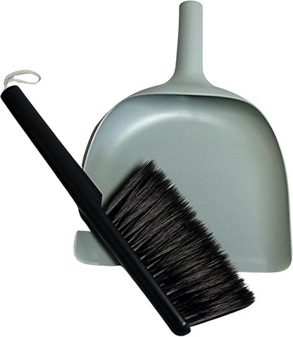 Multi Purpose Hanging Brush and Dustpan Set Sleek Modern Design Compact for Easy Storage (Green)