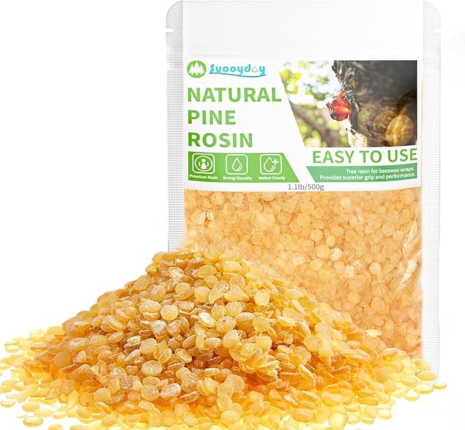 Suooydoy Premium Pine Rosin 1.1lb Natural Pine Resin for Beeswax Wraps Food Grade Good Grip and Performance Ideal for Baseball Softball Tennis Rodeo and Rough Stock Bucking