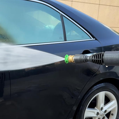 FIXFANS Pressure Washer Gun Adapter with 1/4” Quick Connector, 6 Inch Power Washer Wand Replacement Kit 5 Spray Nozzles and 1 Tips Holder- Compatible with Some Ryobi, Portland, Husky Pressure Washers
