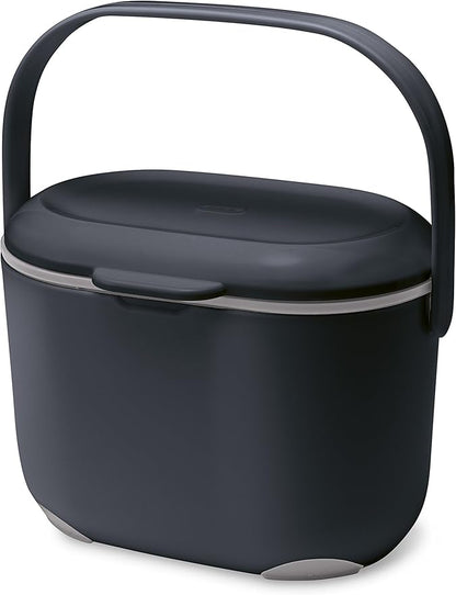 Addis 2.5 Litre Kitchen Compost Caddy, Black/Grey, 2.5L