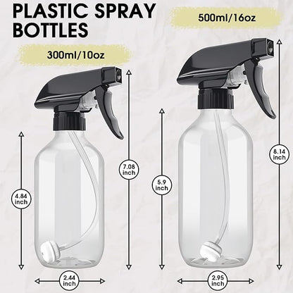 2 Packs Plastic Spray Bottles 360°Water Spray Bottle for Cleaning - 10 oz/300 ml Upside Down Spray Bottle Refillable Small Squirt Bottle with Adjustable Nozzle for Hair, Cooking, Plant, Pet (Green)