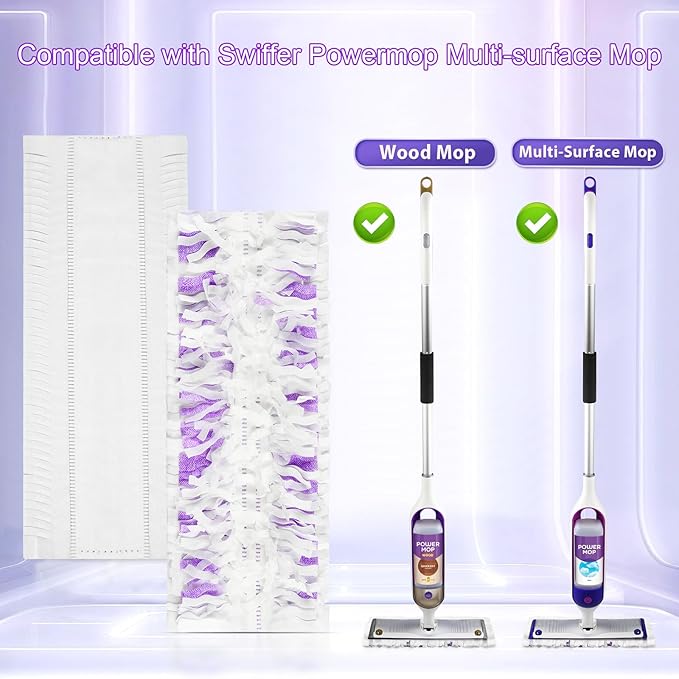 12 Pack Disposable Power Mop Refills Compatible with Swiffer Power Mop, for Swiffer Power Mop Pads, for Floor Cleaning, Unscented & Thickened Pads