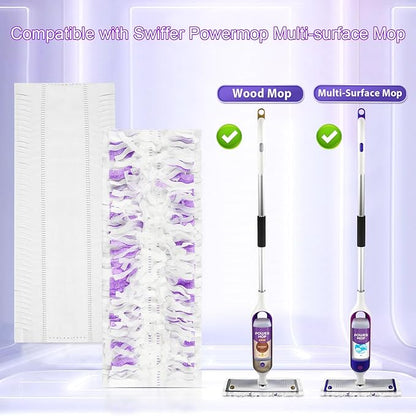 12 Pack Disposable Power Mop Refills Compatible with Swiffer Power Mop, for Swiffer Power Mop Pads, for Floor Cleaning, Unscented & Thickened Pads