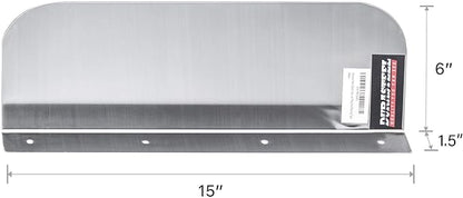 DuraSteel Stainless Steel Sink Splash Guard - 15" x 6" Deck Mount Commercial Kitchen Shield - Kitchen Safety & Hygiene Cooking Splatter Screen - Ideal for Hand Sink, Prep Sink, Bar Sinks