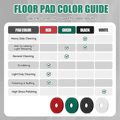 Teenyyou 10 Pcs 12" Cleaning Orbiter Pads Commercial Floor Buffer Pads Hardwood Floor Maintenance Scrubber Polisher Cleaning and Stripping for Orbiter Machine (Black)