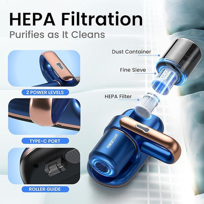 Cordless Mattress Vacuum Cleaner with UV Light, 13KPa Handheld Bed and Sofa Vacuum for Upholstery, HEPA Filter, Ideal for Couches, Cribs, and Furniture, Bed Cleaner, (White)