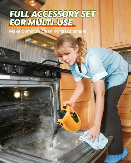 Handheld Pressurized Multi-Surface Steam Cleaner, Ease of Cleaning 100% Chemical-Free Steam Cleaner for Home with 11pcs Accessories, Portable Steamer for Deep Cleaning Tile, Grout, Window, Couch,Car