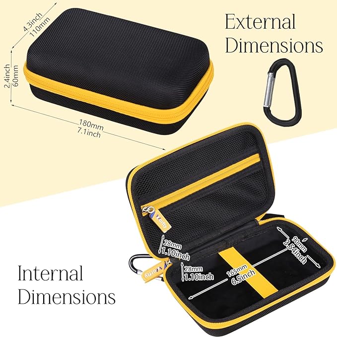 Case for Roedix/CAGIWIRU/ZOAIVR Compressed Air Duster, Travel Portable Hard Storage Bag, Box Only (Yellow&Black)