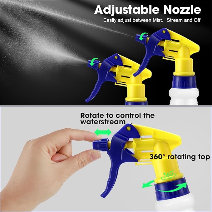 Eccliy 12 Pcs 16 Oz Plastic Spray Bottle, Adjustable Empty Reusable Sprayer for Cleaning, Planting, Water, Bathroom and Kitchen, BBQ, Commercial and Residential (Originial,Colorful)