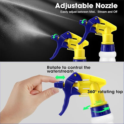 Eccliy 12 Pcs 16 Oz Plastic Spray Bottle, Adjustable Empty Reusable Sprayer for Cleaning, Planting, Water, Bathroom and Kitchen, BBQ, Commercial and Residential (Originial,Colorful)