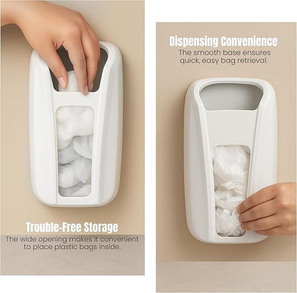 KICHLY Plastic Bag Holder For Grocery Bags, Durable Plastic Bag Organizer Wall Mount, Storage Organizer & Saver for Grocery, Shopping & Trash Bags, White