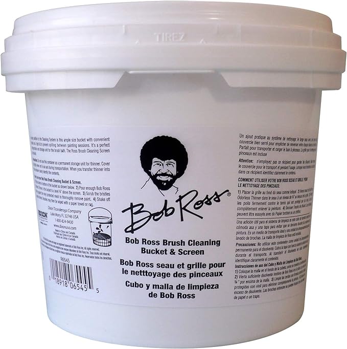 Bob Ross Cleaning Bucket & Screen-White