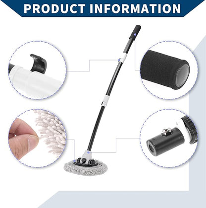 Car Wash Brush/Outer Car Cleaning Brush Kit Car Wash Mop Wash Brush Telescopic for Cars Auto RV Truck/Durable Chenille 17.13"-34.92" / 1 Pc Gray White