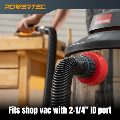 POWERTEC 70506 Quick Connect Dust Port Adapter for 1-3/4" ~ 2-1/2" Port to 4" & 2-1/2" Dust Collection Hose, with Threaded Adapter for POWERTEC Power Tool Vacuum Hose Kit