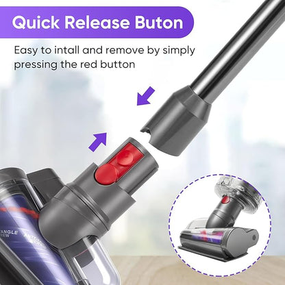 Mini Motorized Tool Brush Head Compatible with Dyson Digital Slim/V12 Detect Slim Cordless Vacuum Cleaner, Handheld Couch Vacuum Attachment Anti-Tangle Replacement Head Suitable for Long and Pet Hair