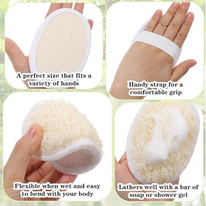 40 Pcs Natural Loofah Sponge Pads Exfoliating Body Scrubber Sponge for Men and Women, Bath Shower and Spa