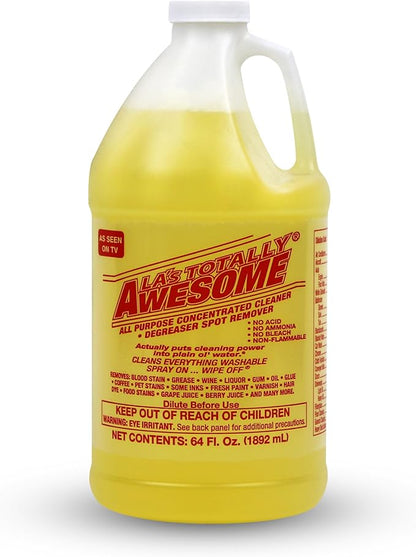 La's Totally Awesome All Purpose Cleaner, 4-Pack (64 oz Each) – Concentrated Formula, Degreaser, and Multipurpose Cleaner – Heavy Duty Bulk Cleaning Supplies for Home, Auto, Kitchen & Business