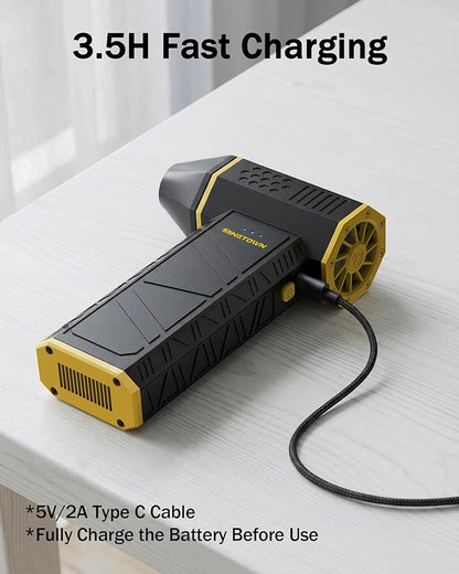SwiftFlow X3 Compressed Air Duster-110000RPM Super Power Electric Air Duster, 3-Speed Adjustable Rechargeable Cordless Air Blower for Computer, Keyboard, Home, Outdoor and Car