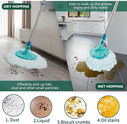 4 Pack Spin Mop Heads Replacement Compatible with Leifheit Clean Twist,Microfiber Head Mops for Leifheit Clean Twist Mop Systems,Dry Wet Clean All Hard-surfaced Floors Machine Washable