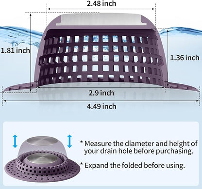 Aluvor Shower Drain Hair Catcher Bathtub Drain Cover Shower Protector for Pop-Up & Regular Drains