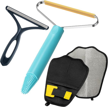 3-Pack Pet Hair Removal Tool,Dog Cat Hair Remover,Lint Shaver Cleaner Pro,Fur Removal Tool,Portable Carpet Scraper,Carpet Rake,Pet Hair Brush for Carpet,Clothes,Car Mats,Couch,Pet Bed,Furniture