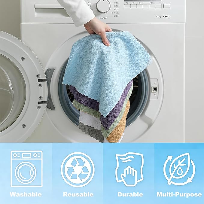 80 Pack Microfiber Cleaning Cloth Roll Reusable Paper Towels 12"x12" Tear Away Cloth,Absorbent Dish Rags for House Kitchen,Wash Cloths,Lint Free Rags for Window Cars Cleaning Supplies