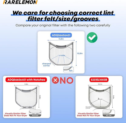 ADQ56656401 Dryer Lint Filter Replacement for LG Dryers – Compatible with DLE3400W, DLE3170W, DLEX3250W, DLEX3370W, DLGX3371V DLEX3875V, DLEX3875W, DLG3051W, DLG3171W