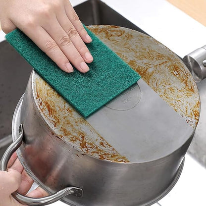 50Pcs Heavy Duty Scour Pads, Non-Scratch Scour Pads, Reusable Household Scrub Pads for Dishes, Kitchen Scrubbers & Metal Grills, Dish Scrubber Scouring Pads