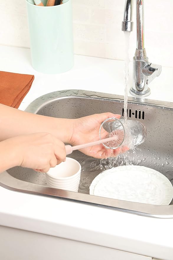Bottle Brush Silicone Dish Brush with Handle Cleaning Set