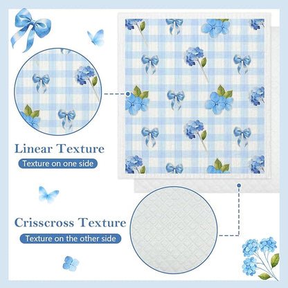 5 Pack Mixed Watercolor Hydrangea Kitchen Dishcloths Dish Towels, Blue Hydrangea Dish Towels for Kitchen, Swedish Dishcloth, Paper Towels Reusable, Dish Cloth Towel Cleaning Wipe for Home Party