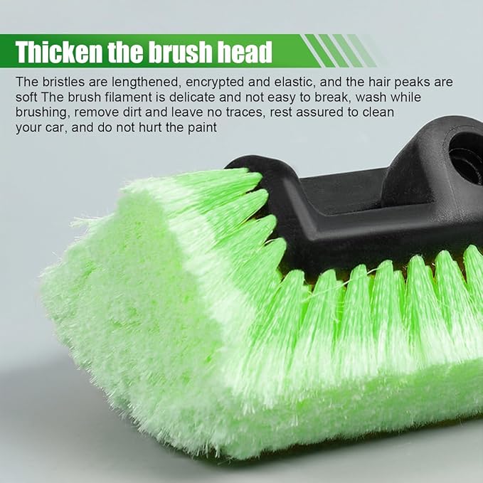 ZIMISI 59" Car Wash Brush with Long Handle, No Scratch Soft Bristle Cleaning Brush, Extendable Windshield Cleaner Tool, Car Cleaning Kit for Boat, RV, Truck, House Siding, Solar Panel (Green)