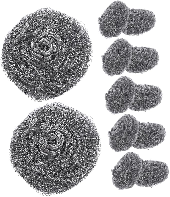 20pcs Wool Scrubber Pads for Pot and Dish Cleaning Metal Cleaning Balls for Kitchen Use for Tough Stains and Grease Removal