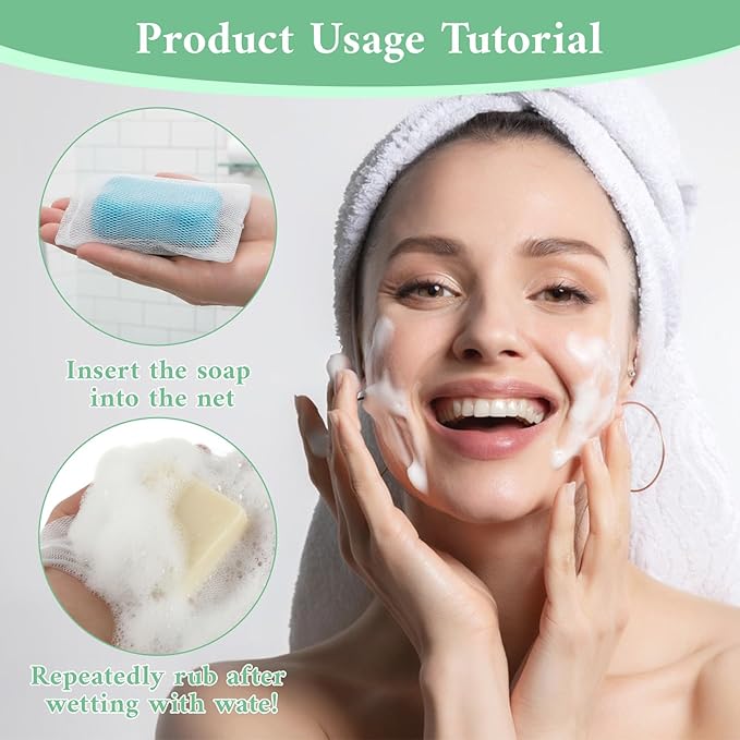 40 Pcs Soap Saver Bag, Bar Soap Pouch Mesh Soaps Bag Meshs Net Bags with Drawstring Foaming Net Bubble Mesh Bags Bar Soaps Saver for Bath, Shower