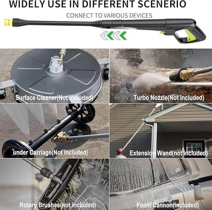 2026NEW Pressure Power Washer 4500PSI with 4 Quick Connect Nozzles, Inlet Hose & Filter, Foam Cannon for Cars/Fences/Driveways/Patios/Home Cleaning, Green