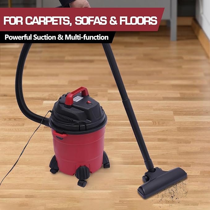 3 in 1 Wet Dry Vacuum Cleaner 4 Gallon Shop Vacuum 1000W Portable Wet Dry Vac with Blower Function Floor Cleaner for Cleaning Car, Boat, Pet Hair, Hard Floor