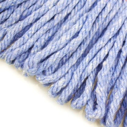String Mop Heads Replacement Heavy Duty Commercial Grade Blue Cotton Looped End Wet Industrial Cleaning Mop Head Refills (4, Large)