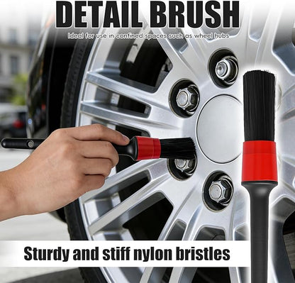 4PCS Wheel Brush Kit for Cleaning Wheels and Tires, Wheel Cleaner Brush, Detail Brush, Heavy-Duty Stiff-Bristle Brush, Tire Cleaning Brush Suitable for Trucks, Cars, RVs