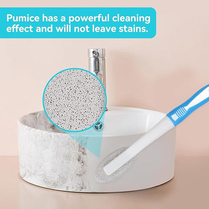 2PCS Toilet Cleaning Pumice Stone, Stains Hard Water Ring Remover Bathroom Cleaning Brushes Toilet Pumice Stone with Handle for Toilets, Bathtubs, Pool (2PCS)
