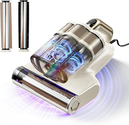 Bed Vacuum Cleaner, 20Kpa Mattress Vacuum Cleaner with 253.7nm UV-C Light & Dual Ultrasonic Tech, 149°F Hot Air, Pet Hair Brush for Cleaning Bed, Sofa, Carpet and Baby Crib