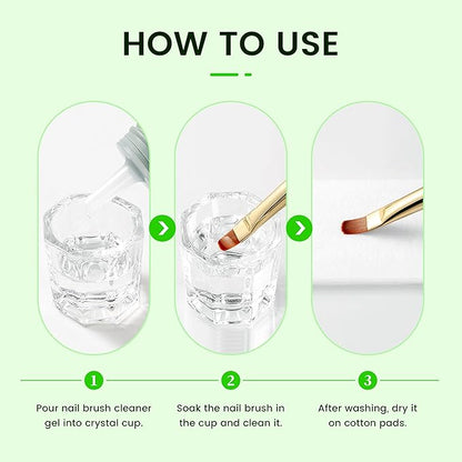 Nail Brush Cleaner Gel Fast Cleaning Nail Brush Cleaner Easy To Use For Salons And Home Use Acrylic NailBrush Cleaner, 2Pcs 4FL.OZ
