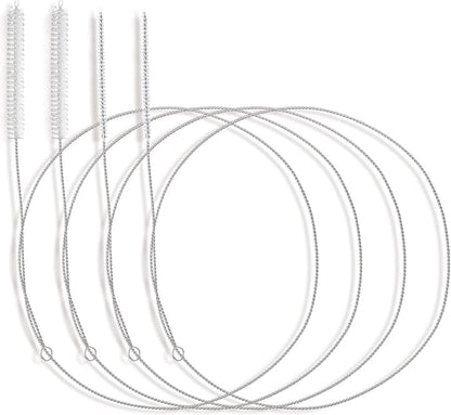 4 Pcs Extra Long Pipe Cleaners with Soft Nylon Bristles Head Cleaning Brush for Straw Tube Pipe Hose Bottle Refrigerator Drain, 1m/39in