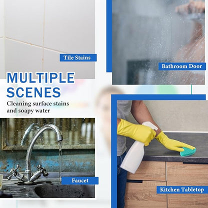 Baderke 4 Pcs Tub Tile Scrubber Cleaning Brush Pads (Without Handle) Compatible with Qaestfy Non-Scratch Scouring Pads Scrub Brush for Shower Bathroom Buildup Toilet Wall Floor (Blue)