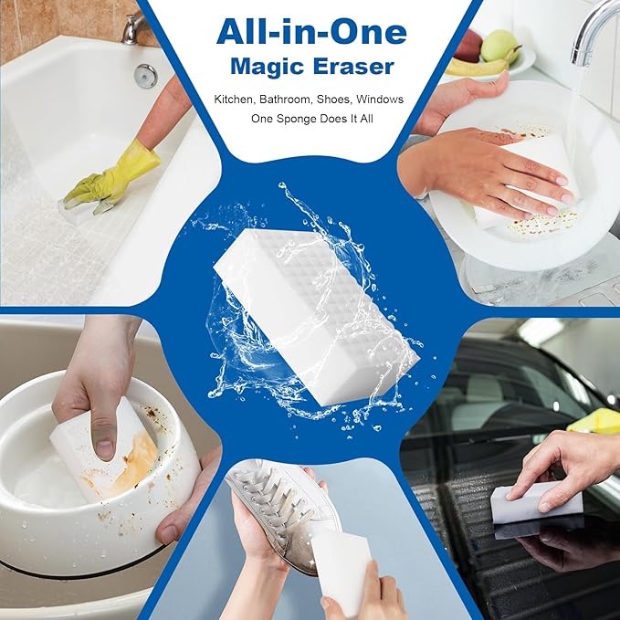 21-Pack Extra-Thick Melamine Sponges – 3.94" × 2.76" × 1.18" Durable Kitchen & Bathroom Cleaning Pads – Powerful, Non-Scratch, Water-Activated Magic Sponge(Ultra-Durable)