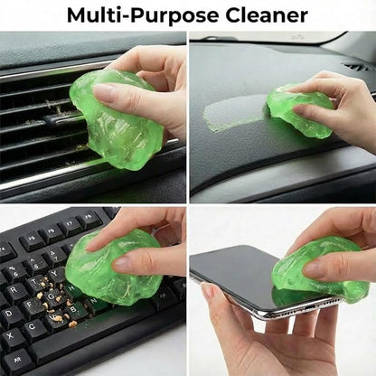 4PCS Car Cleaning Gels, Universal Automotive Air Vent Dust Cleaning Putty, Reusable Auto Interior Detailing Slime Supplies, Fit for Dashboards, Cup Holders (Green)