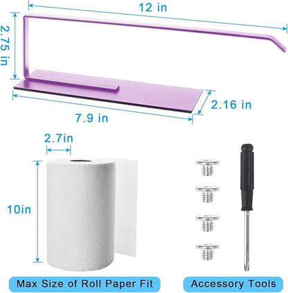 Magnetic Paper Towel Holder for Fridge, Toilet Paper Roll Holder Magnetic Paper Towel Rack Wall Mount Fridge Organizer for Papers Towel Roll Bathroom Toilet Garage RV Decor Kitchen Organization Purple