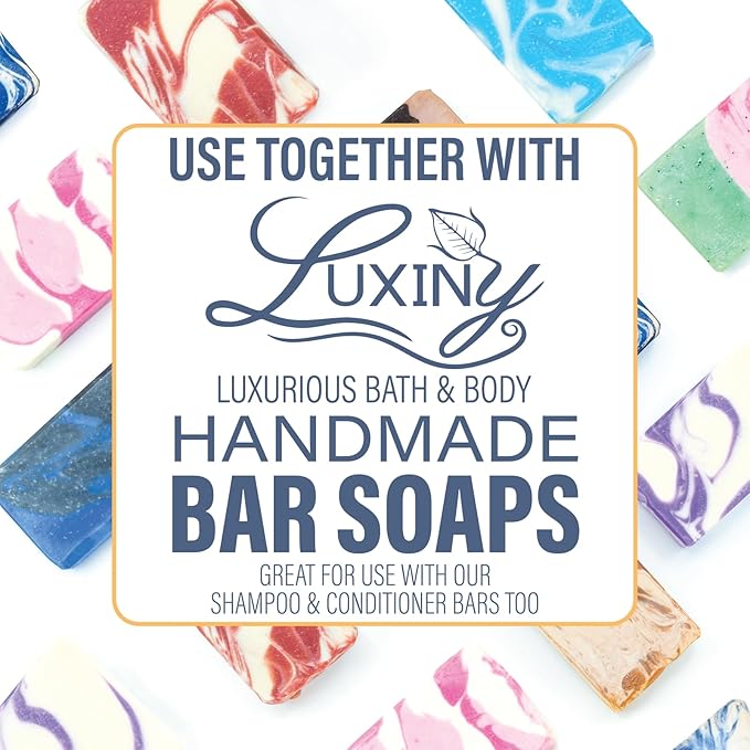 Soap Savers for Bar Soap & Shampoo Bar Holder, American Made by Luxiny, Lifts Soap in Soap Dishes & Shower Soap Holders –Bars & Soap Lasts Longer- Made from Plant Materials (Ice Crystal 2 Pack)