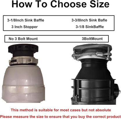 2pcs 3 3/8" Garbage Disposal Sink Baffle QCB-AM Splash Guards for Insinkerator, Garbage Disposal Quiet Cover Splash Guard Replacement for InSinkErator Evolution Series (Black)