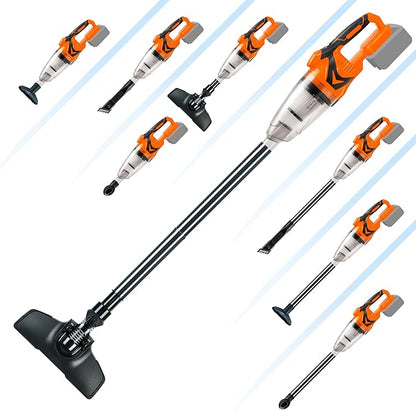 Nichilas Cordless Vacuum Cleaner Handheld Stick Vacuum Cleaner 10kPa Powerful Suction 4 Different Heads for Home Pets Floor Car, Compatible with DEWALT 20V MAX Batteries (NO Battery)