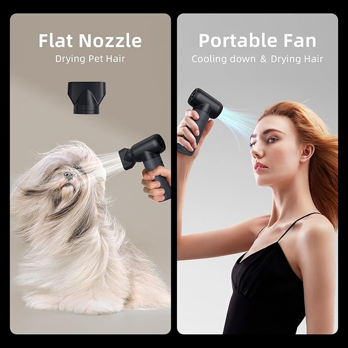 3-Gear Electric Portable Air Duster - 180000RPM Jet Dryer Blower, No Canned Air, Jet Fan for Car Dry, Computer Cleaning