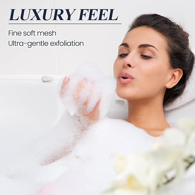 Hushee Soap Mesh Bag Exfoliating Soap Saver Pouch Foam Net with Drawstring for for Bars Foaming Drying Easy Bubble Store Bathroom Travel